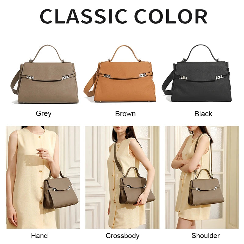 Women's Leather Bag - Available in Brown, Black and Grey - Carry-Work - P112