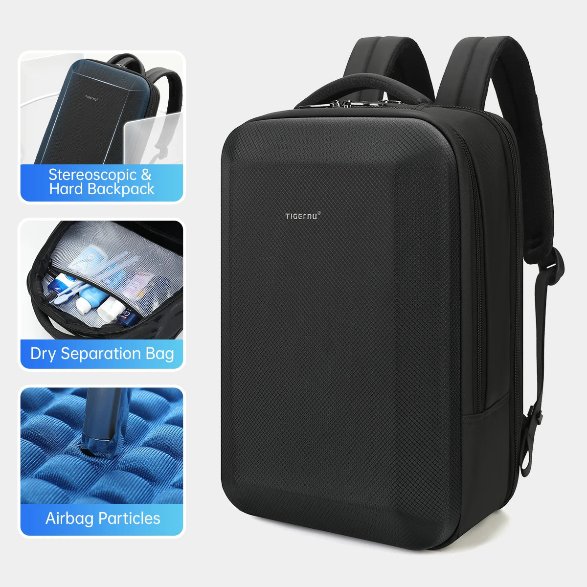 Business Laptop Backpack Hard Shell - Expandable Travel Bag