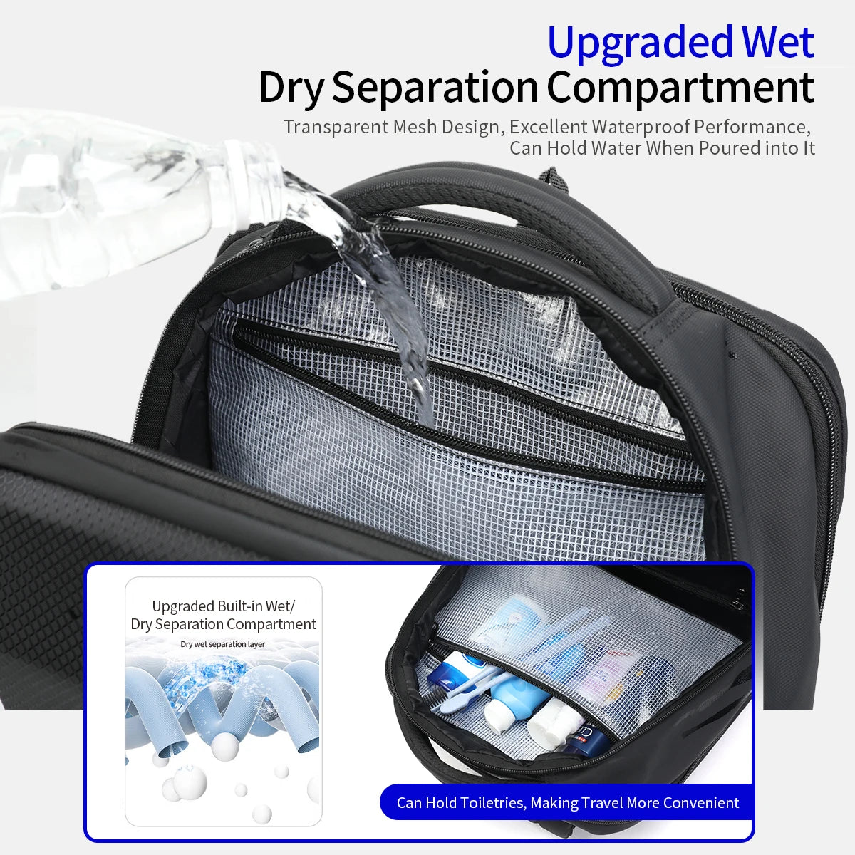 Business Laptop Backpack Hard Shell - Expandable Travel Bag