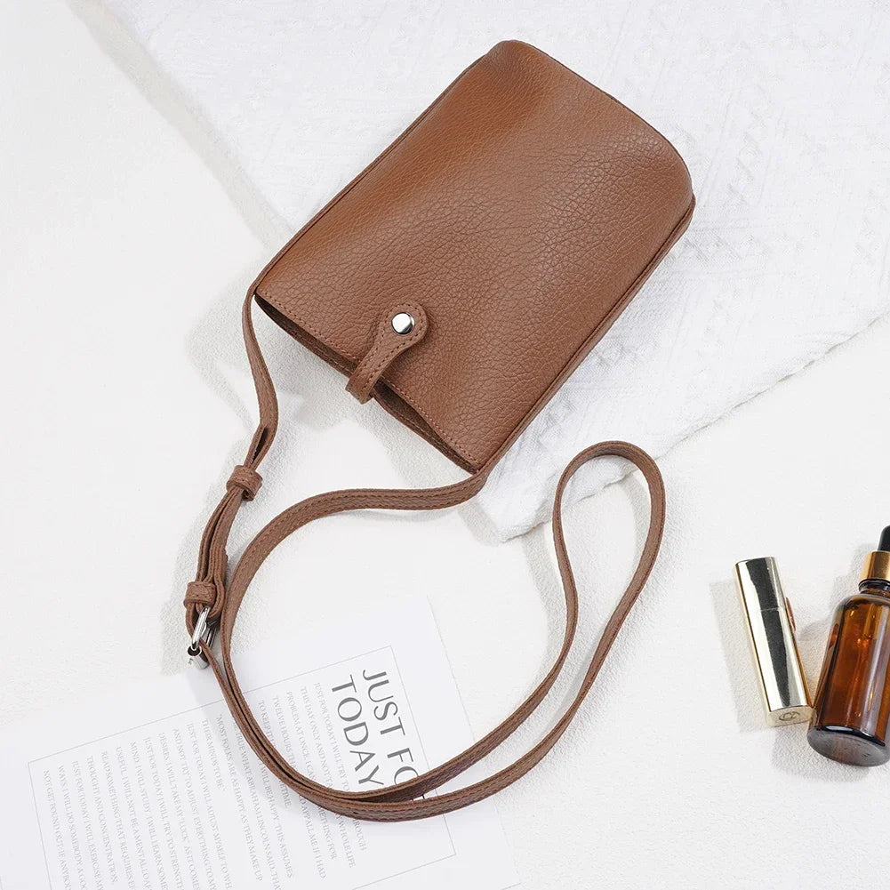 Soft PU Leather Crossbody Bag - Women's Small Shoulder Handbag