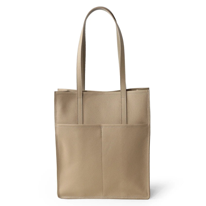 Luxury Cowhide Leather Tote Bag - Women's Laptop Briefcase & Commuter Shoulder Bag