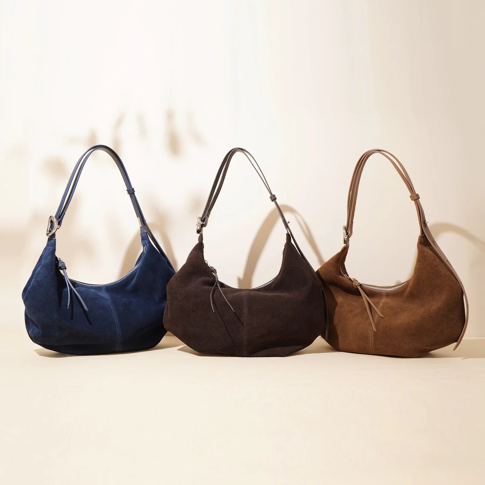 Women's Suede Dumpling Bag - Retro Frosted Leather Large Capacity Crossbody Shoulder Bag