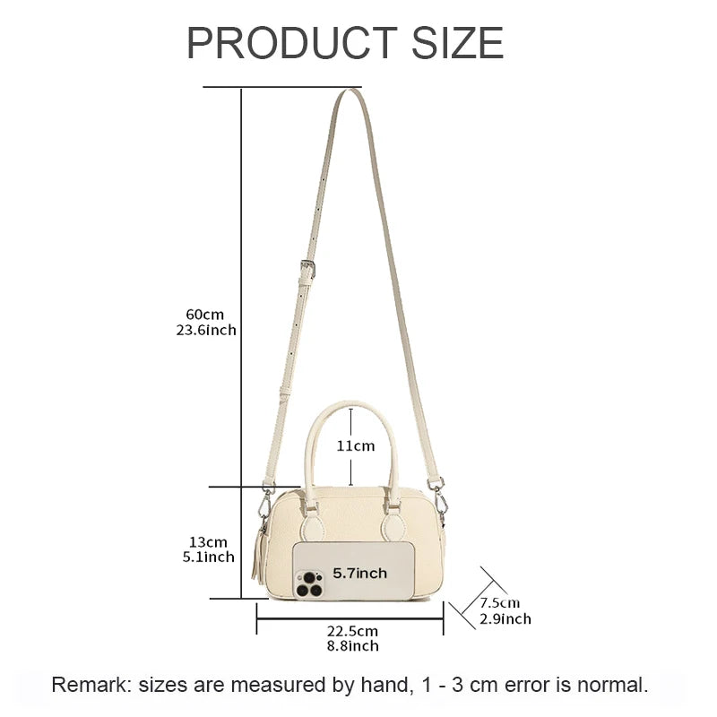 P124 - Women's Mini Genuine Leather Pillow Bag | Boston Crossbody Shoulder Handbag