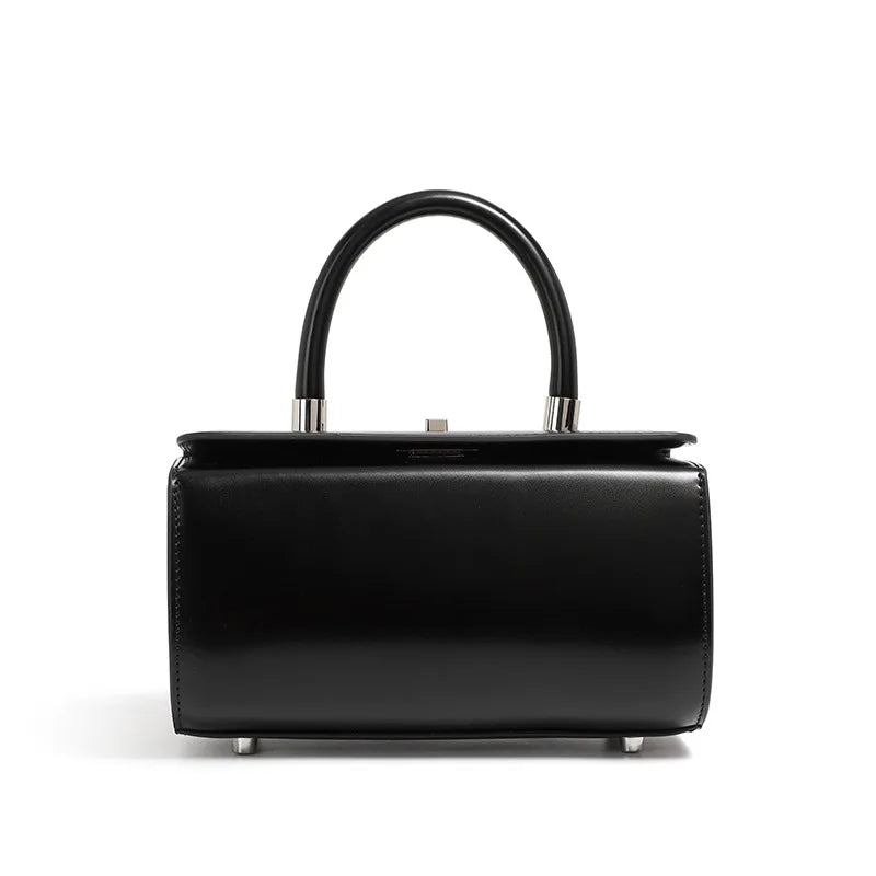 Women's Leather Clutch Bag Black - Structured Crossbody Clutch | Carry-Wor