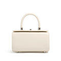 Women's Leather Clutch Bag Beige White - Shell Box Bag | Carry-Work