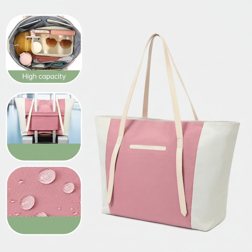 Tote Bag Pink - Laptop Shoulder Bag for Women - Carry-Work - P111