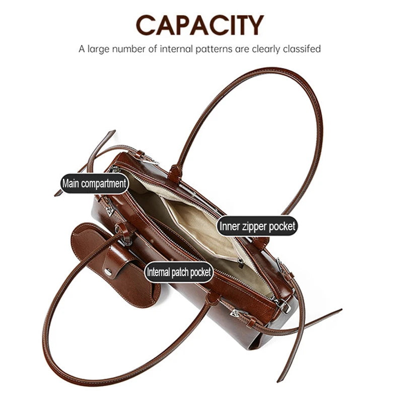 Baguette bag interior — cell phone pocket and zipper compartment