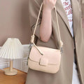 Women's Genuine Leather Vintage Flap Bag - Elegant Square Crossbody Shoulder Messenger Handbag
