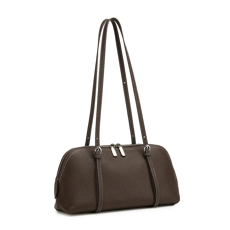 P106 - Women's Genuine Leather Tote Bag - Casual Versatile Shoulder Handbag