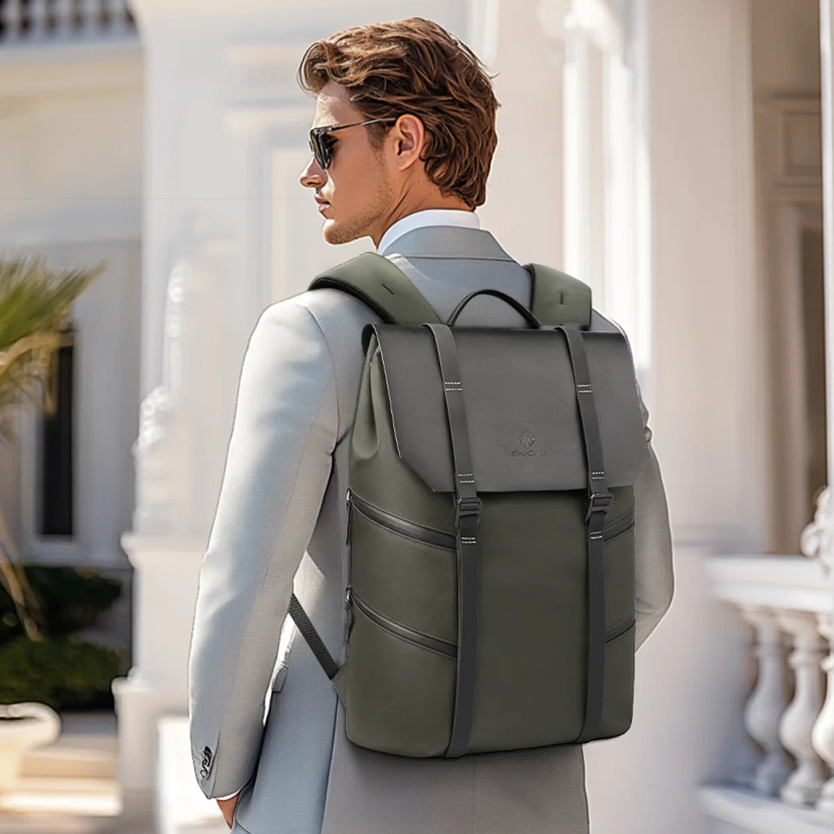 Multifunctional Business Backpack - Waterproof 15.6" Laptop Bag - Green