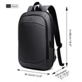 Slim Business Backpack - Waterproof 17" Laptop Bag with USB Port - Black