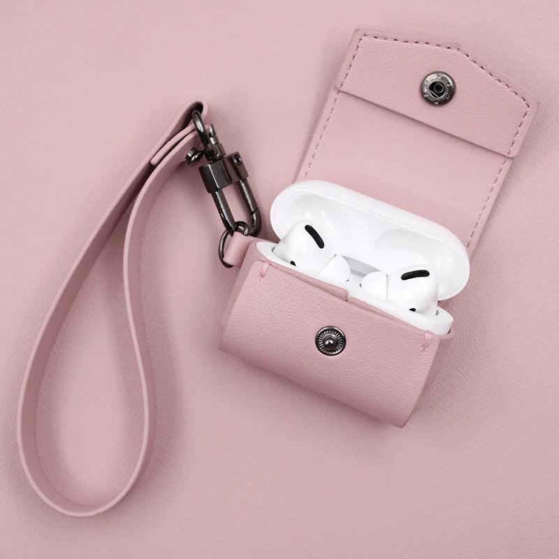 P004 - Leather AirPods Pro Case with Carabiner Strap - Soft Protective Cover for AirPods Pro 1st & 2nd Gen | Carry-Work
