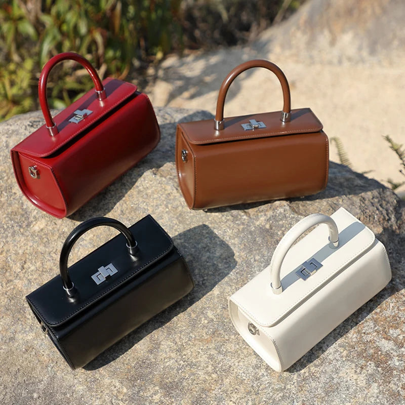 Leather Shell Clutch Bag - Top View All Colors | Carry-Work