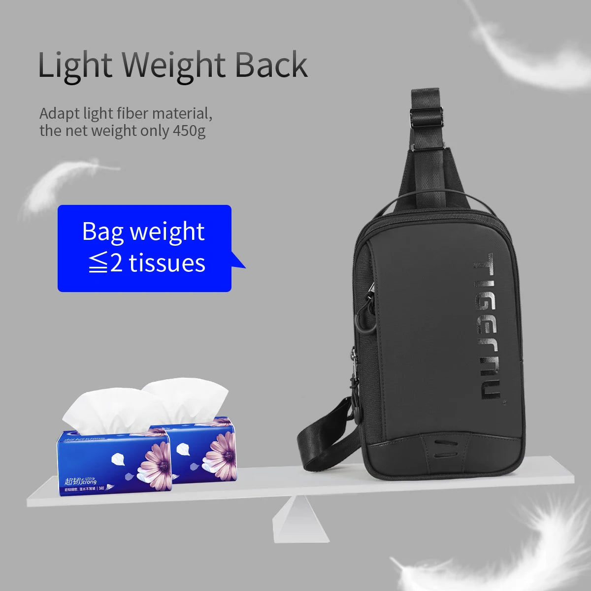 Premium Chest Bag for Men - Cool Style Shoulder Bag 9.7inch iPad Bag Casual Crossbody Bag Lightweight Mini Bag