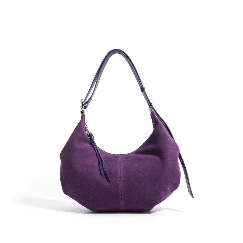 Women's Suede Dumpling Bag - Retro Frosted Leather Large Capacity Crossbody Shoulder Bag