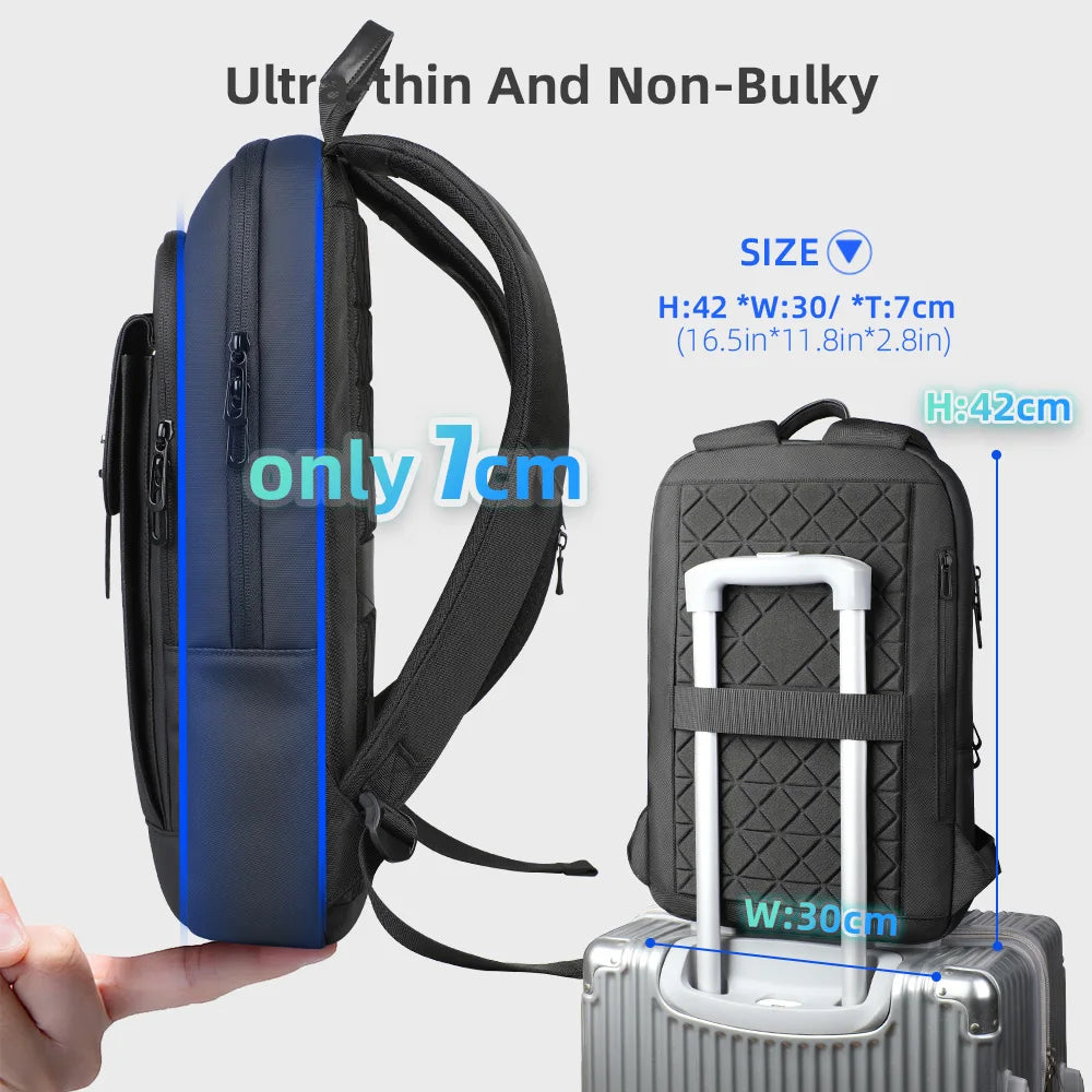Slim 15.6 inch Laptop Backpack for Men - Waterproof Business Backpack Anti-Theft School Bag Travel Daypack for Daily Commute