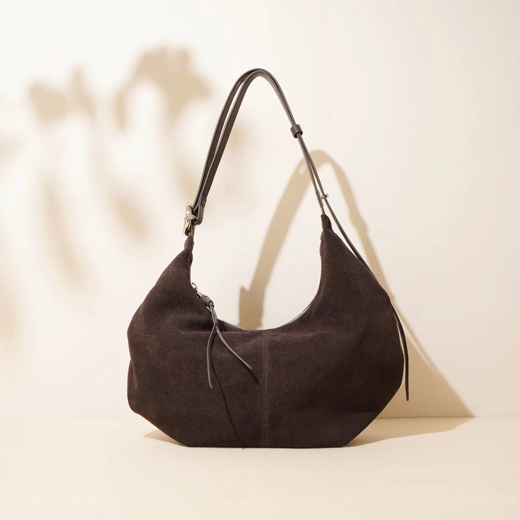 Women's Suede Dumpling Bag - Retro Frosted Leather Large Capacity Crossbody Shoulder Bag