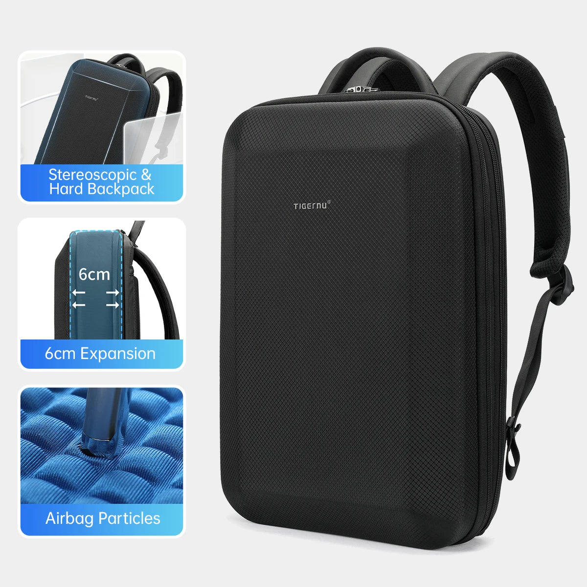 Business Laptop Backpack Hard Shell - Expandable Travel Bag