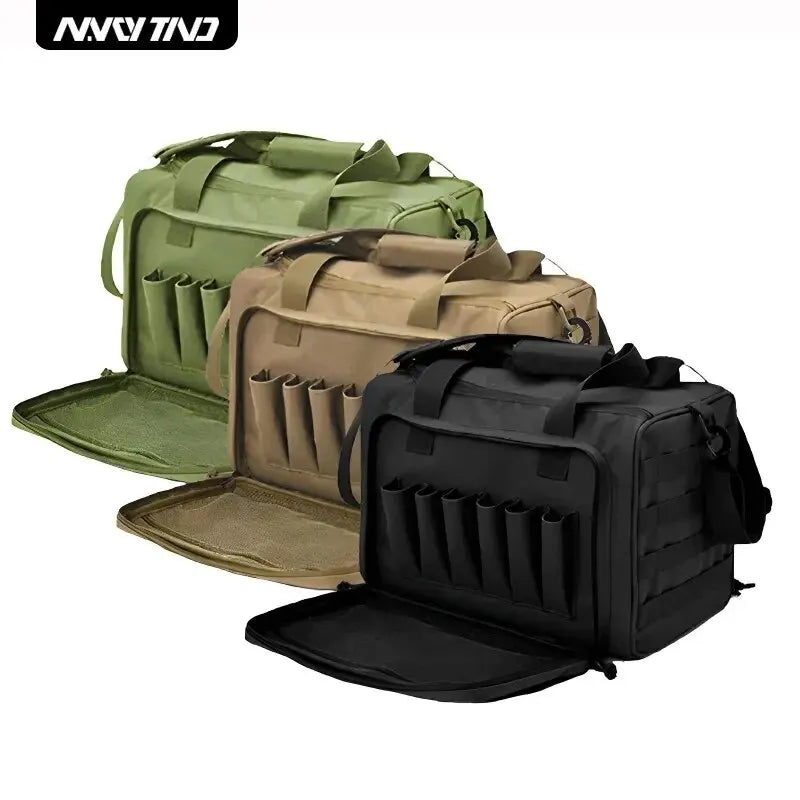 Tactical Gun Range Bag - MOLLE System Outdoor Hunting Storage with Shoulder Pack