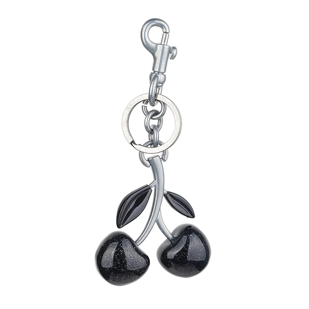 Crystal Cherry Charm - Handbag Pendant & Keychain Accessory