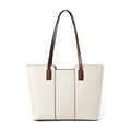 Women's Large Capacity Leather Tote Bag - Luxury Cowhide Shoulder Handbag with Laptop Compartment