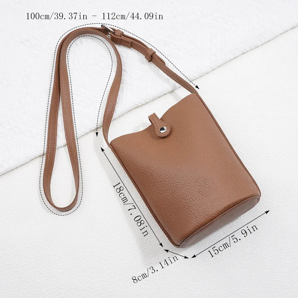 Soft PU Leather Crossbody Bag - Women's Small Shoulder Handbag