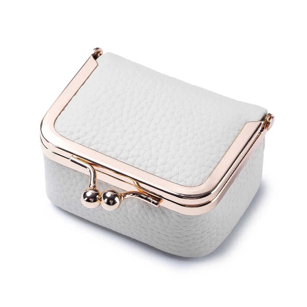 P107 - Leather Mini Frame Purse - Top Grain Cowhide Coin & Jewellery Organiser