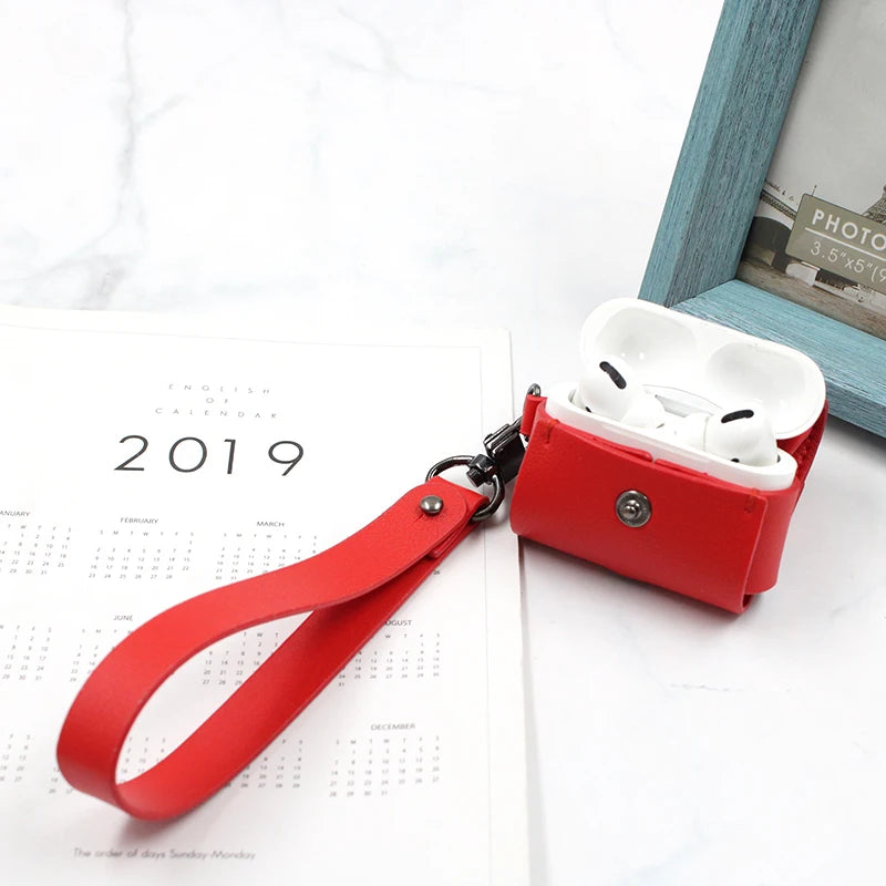 P004 - Leather AirPods Pro Case with Carabiner Strap - Soft Protective Cover for AirPods Pro 1st & 2nd Gen | Carry-Work