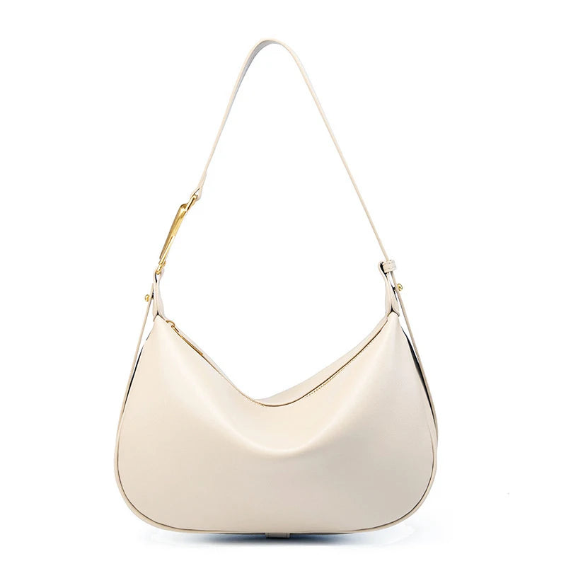 Women's Classic Underarm Bag - Split Leather Shoulder Crossbody Commuter Handbag