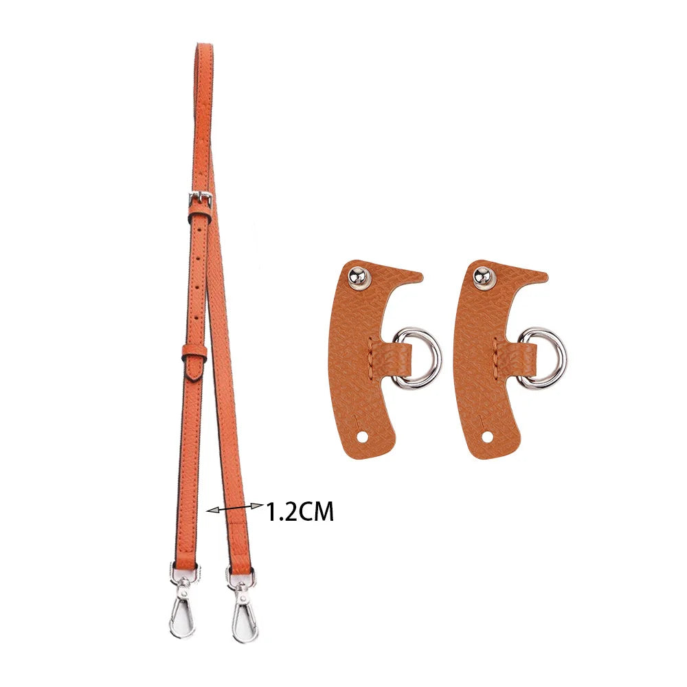 Genuine Leather Bag Strap & Buckle Set - Adjustable Crossbody Shoulder Strap